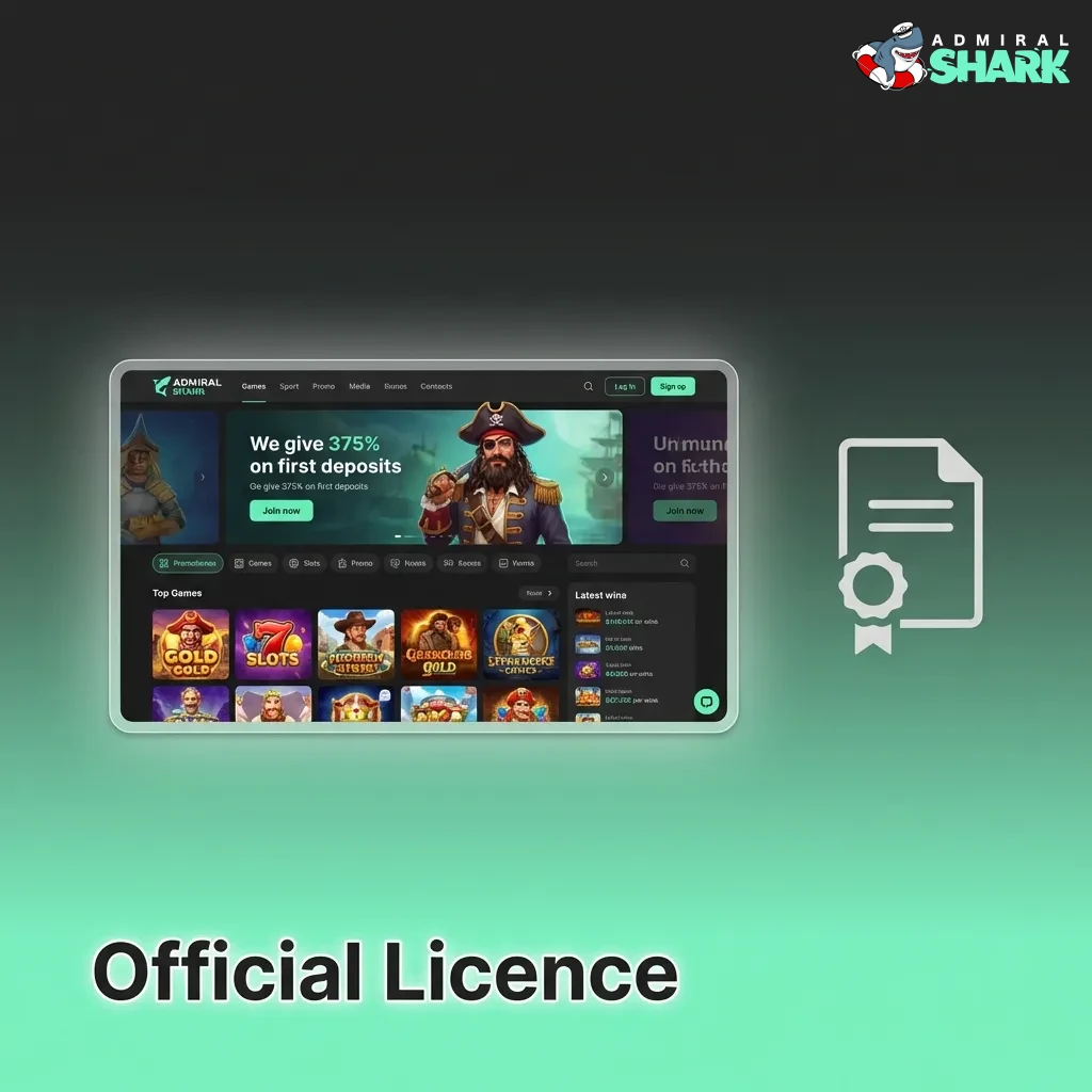 Admiral Shark's Curaçao eGaming licence certificate displaying licence number 8048/JAZ2019-014 issued August 2019