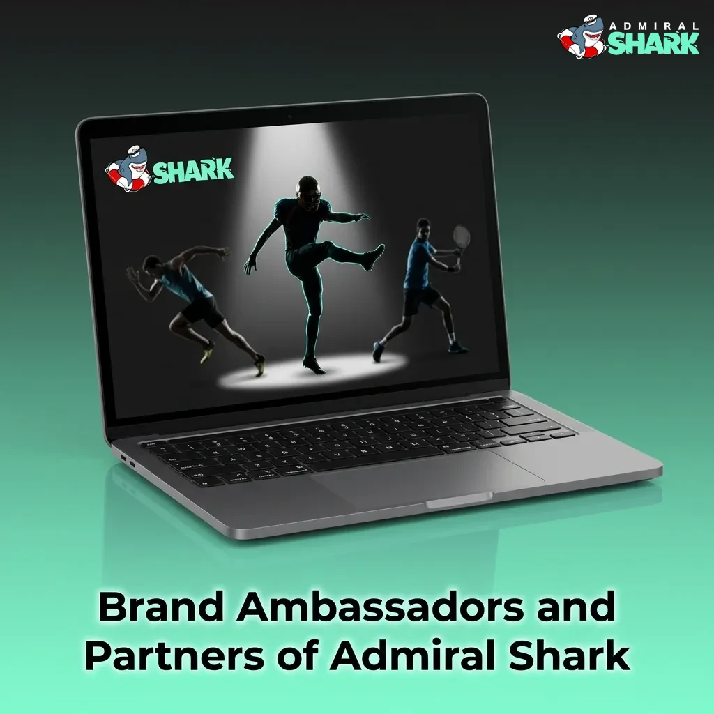 Admiral Shark branding on football kit and esports team logo showcasing brand partnerships in sports and gaming.