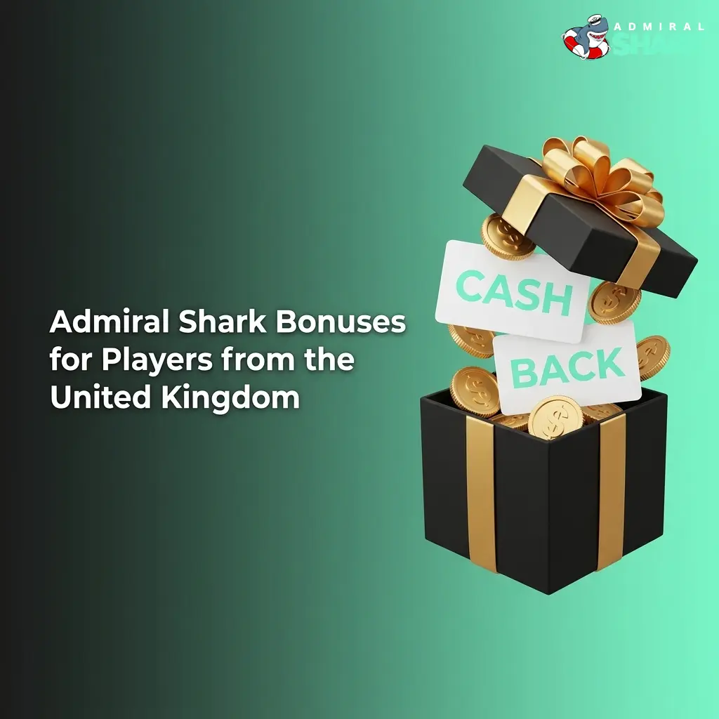 Admiral Shark bonus offers for UK players including welcome bonus, reload, cashback, free bets, and casino tournaments