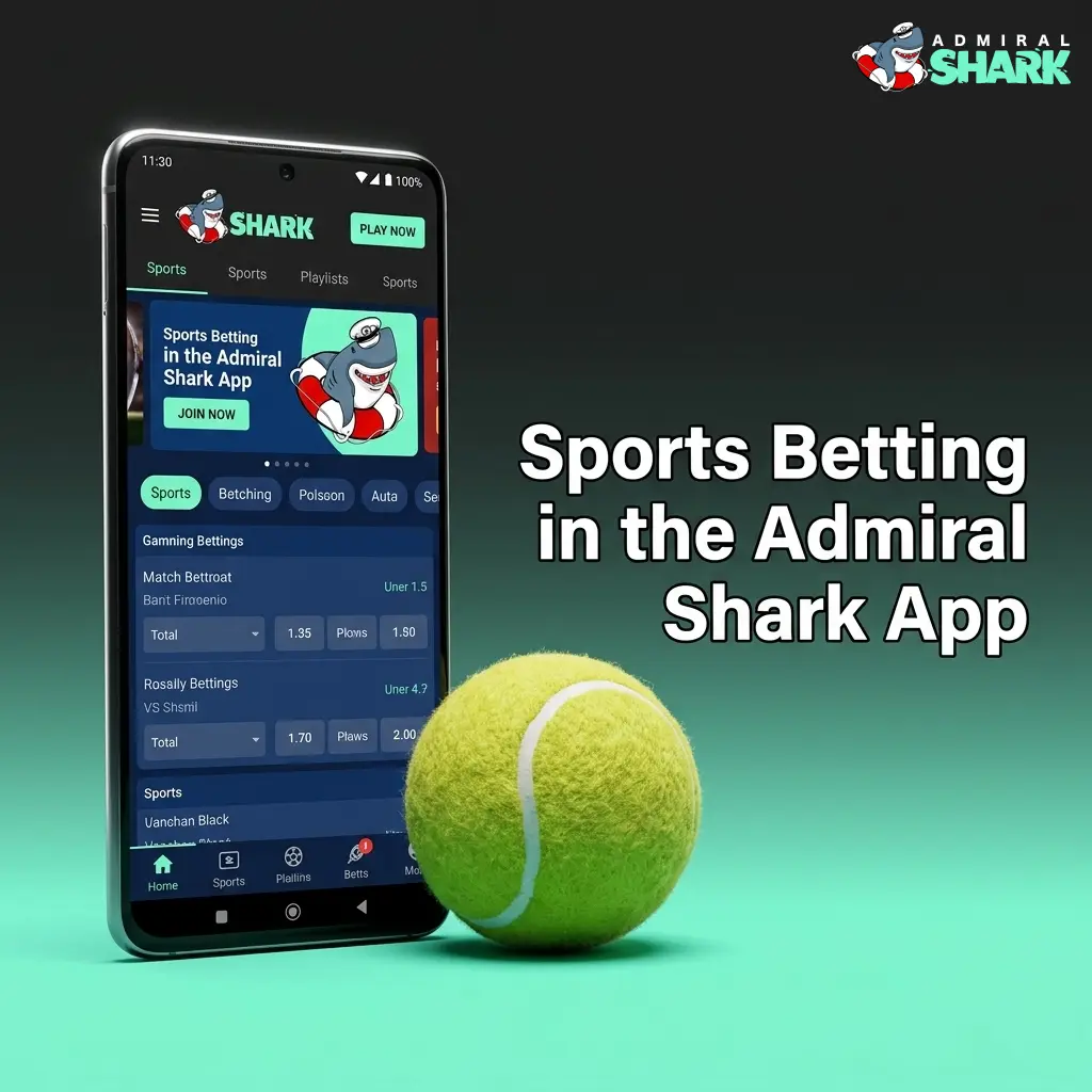 Admiral Shark betting app sports markets including football, horse racing, tennis, basketball, cricket, rugby, boxing, and esports